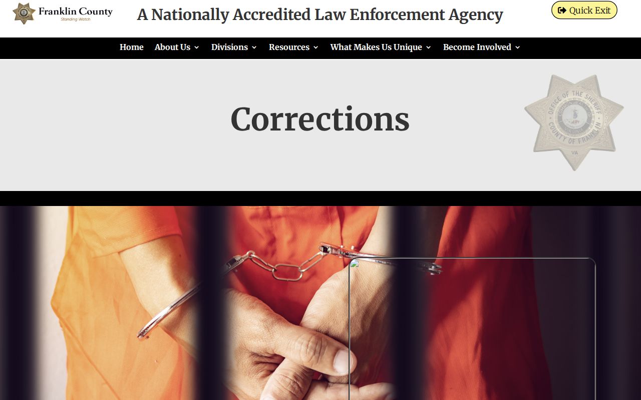 Franklin County Jail identity and release record source