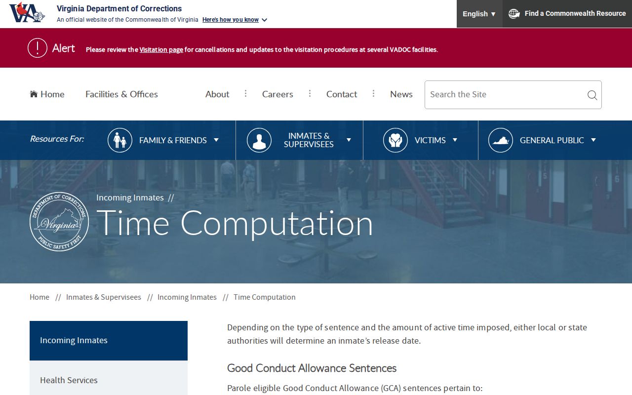 Franklin County projected release date credit calculation rules