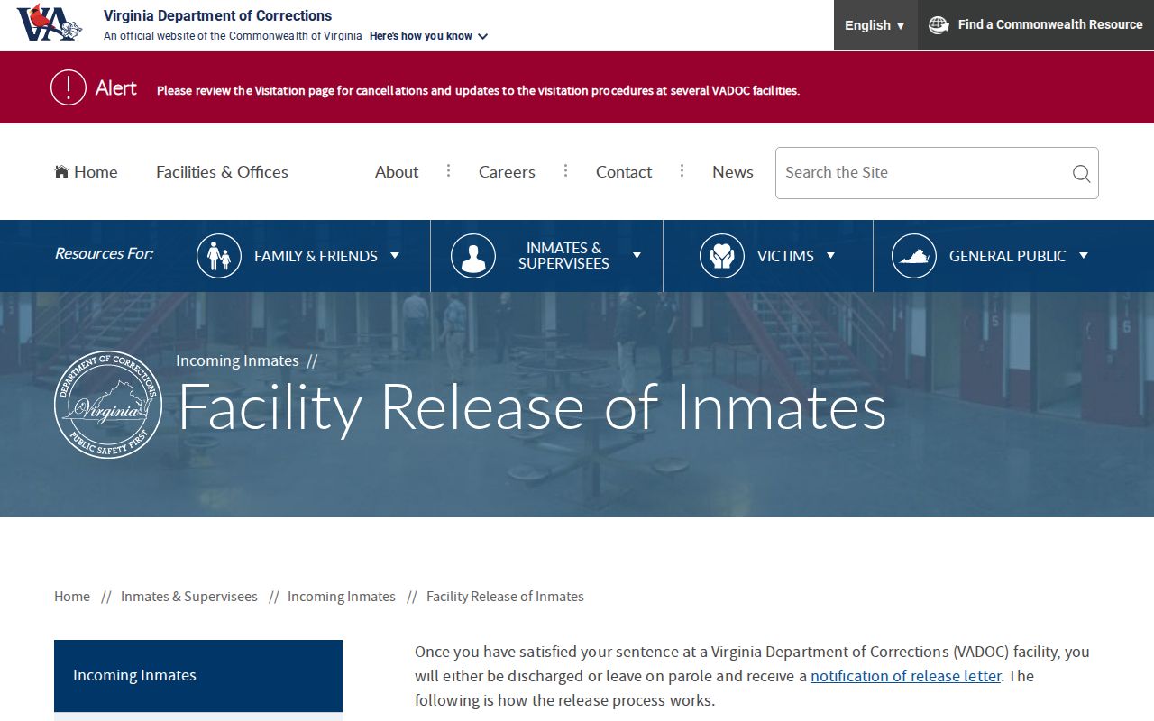 Franklin County projected release date actual release-day checks